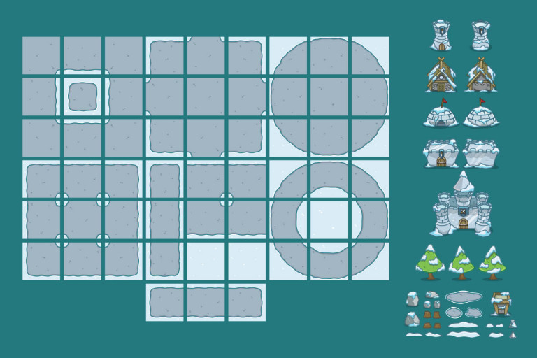 Snowy Top Down D Game Tileset Craftpix Net