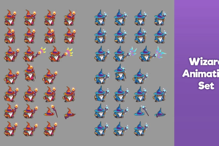 2D Game Wizard Character – Free Sprite