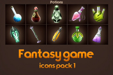 Free Game Icons of Fantasy Potions – Pack 1