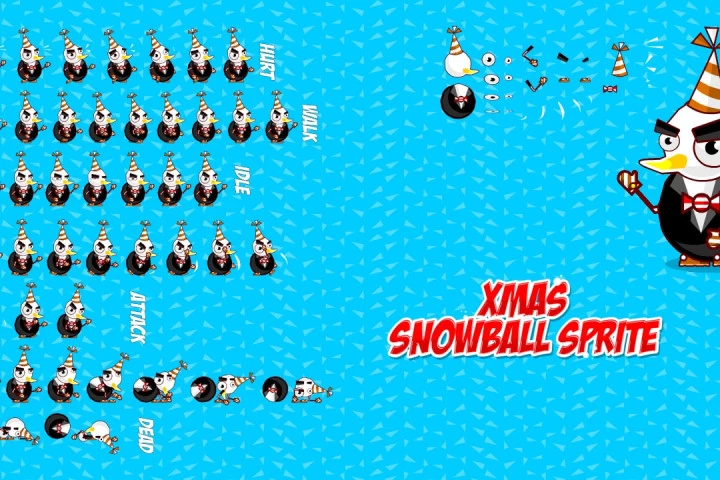 Xmas Snowball Character – Free Sprite