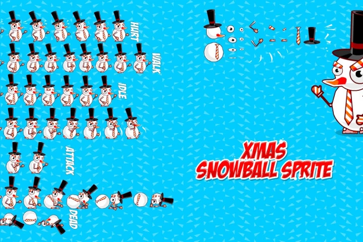 Xmas Snowball Character – Free Sprite
