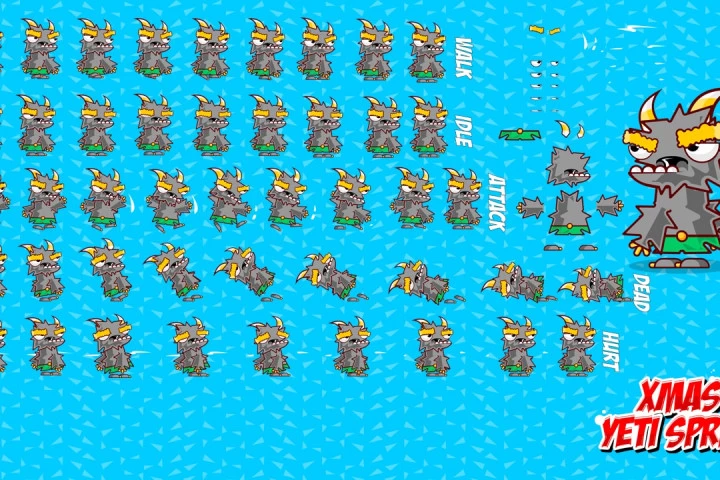 Xmas Yeti Character – Free Sprite