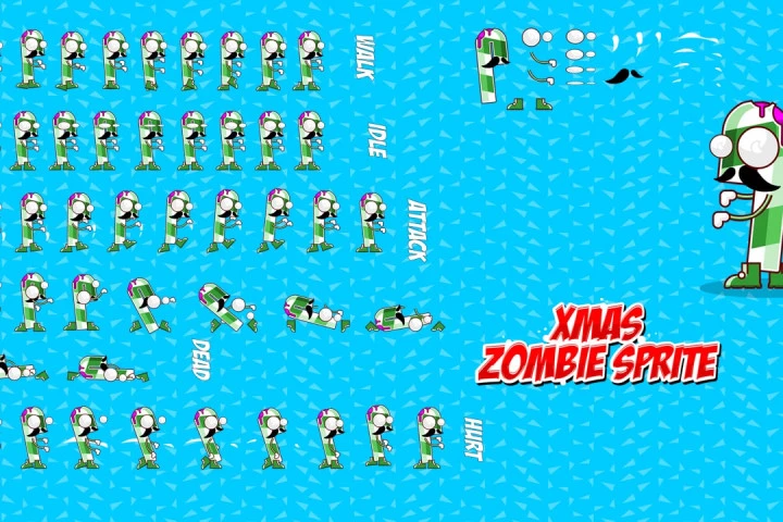 Xmas Zombi Character – Free Sprite