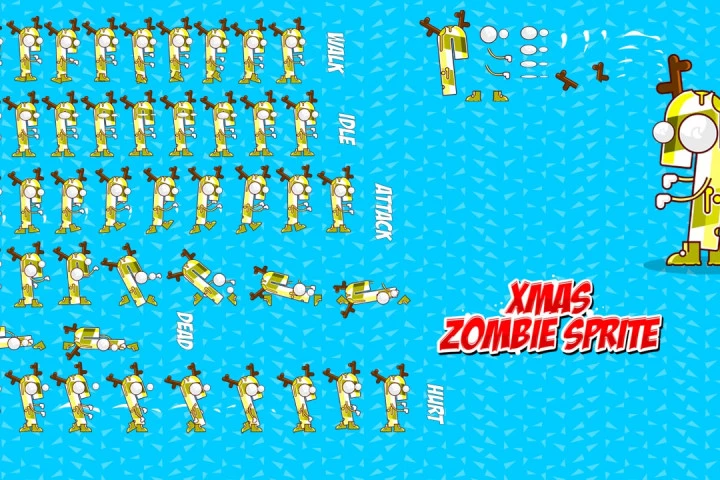 Xmas Zombi Character – Free Sprite