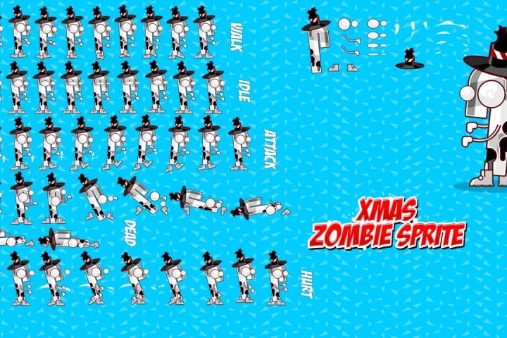 Xmas Zombi Character – Free Sprite