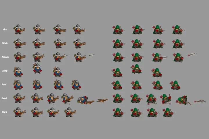 2D Game Archer Character Sprite