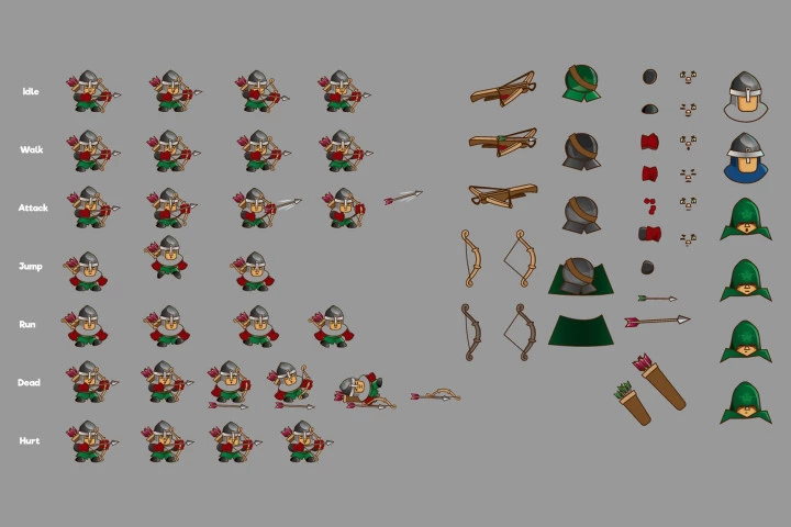 2D Game Archer Character Sprite