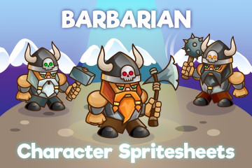 2D Game Barbarian Character Sprite