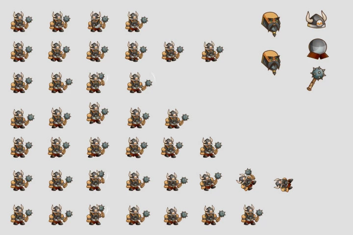 2D Game Barbarian Character Sprite