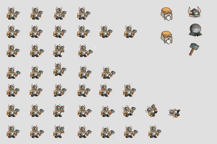 2D Game Barbarian Character Sprite