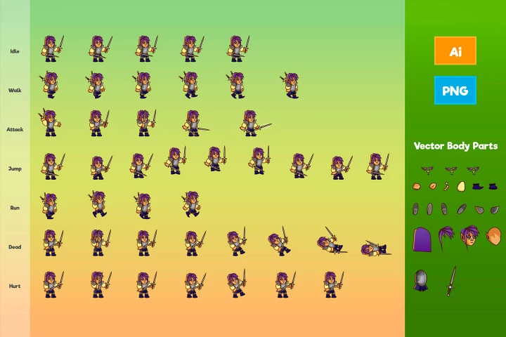 2D Game Elf Character Sprite