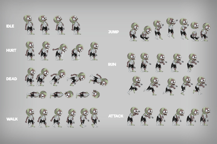 2D Game Zombie Character Sprite Pack 2 - CraftPix.net
