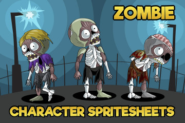 2D Game Zombie Character Sprite Pack 2