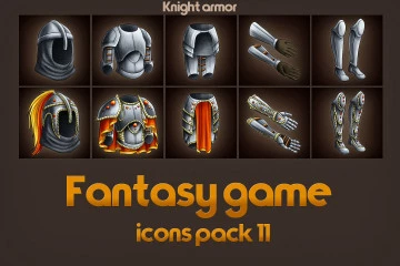 Free Game Icons of Fantasy Knight Armor – Pack 11