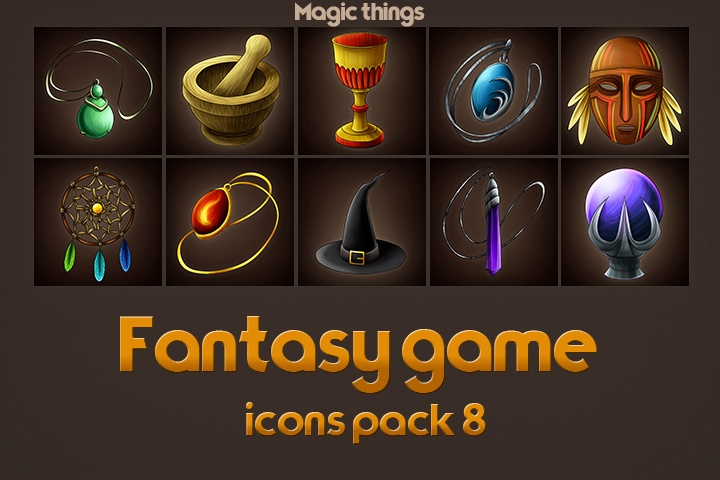 Game Icons of Fantasy Magic Things – Pack 8 