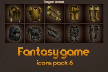 Game Icons of Fantasy Rogue Armor – Pack 6