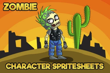 2D Game Zombie Character Free Sprite 4