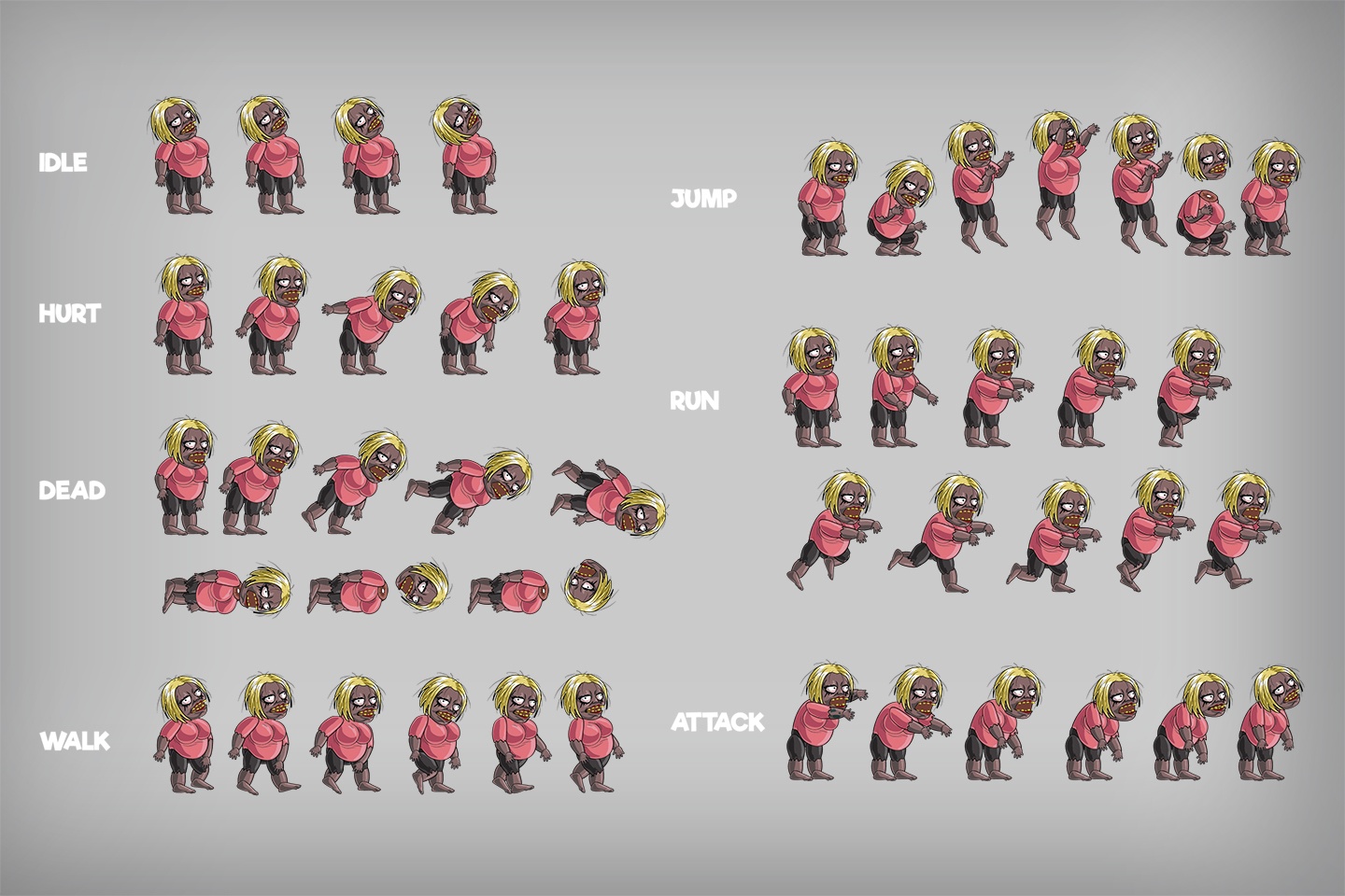 2D Game Zombie Character Sprite 2 - CraftPix.net