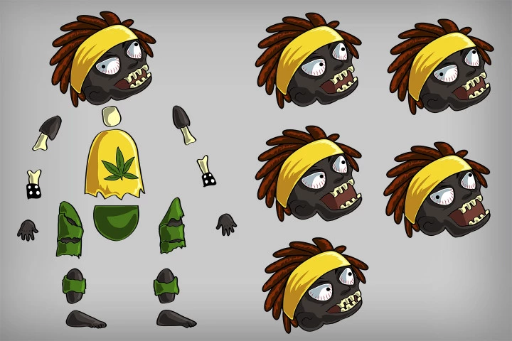 2D Game Zombie Character Sprite 6