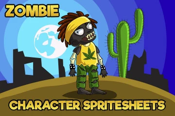 2D Game Zombie Character Sprite 6
