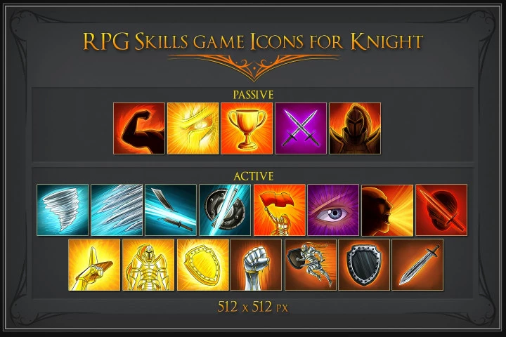 free-rpg-knight-skill-icons