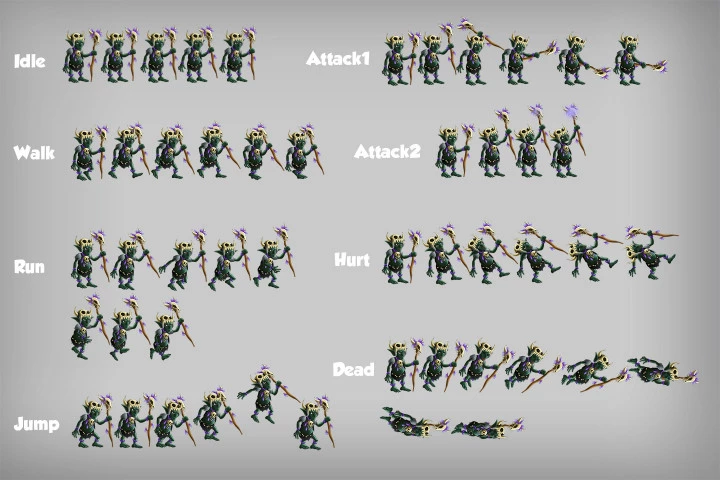 2D Game Goblin Character Sprite
