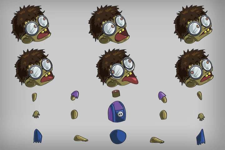 2D Game Zombie Kids Character Sprite 7
