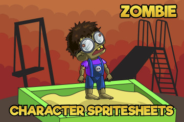 2D Game Zombie Kids Character Sprite 7
