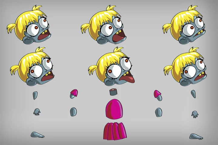 2D Game Zombie Kids Character Free Sprite 8