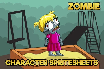 2D Game Zombie Kids Character Free Sprite 8