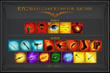 RPG Skill Icons for Archer