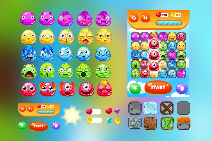 Monsters Match 3: Game Assets