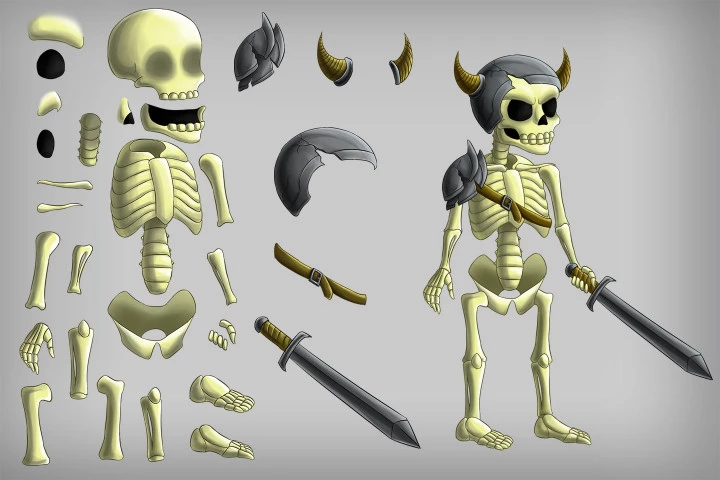2D Game Skeleton Character Sprites