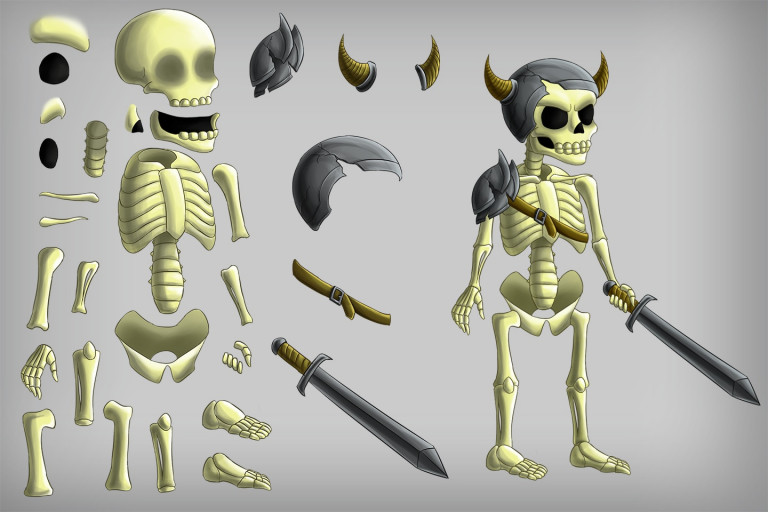 Infographie 2d Squelette Sprite Espace Bidimensionnel Squelette Jeu ...