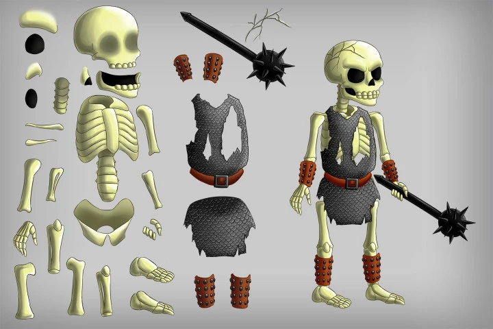 2D Game Skeleton Character Sprites
