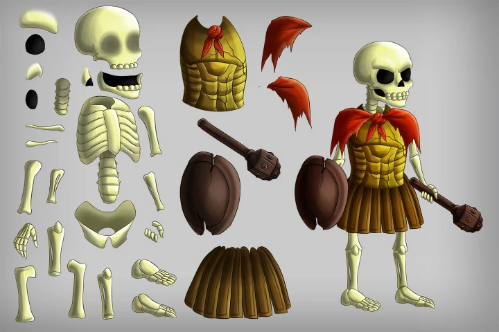2D Game Skeleton Character Sprites