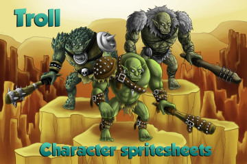 2D Game Troll Free Character Sprites