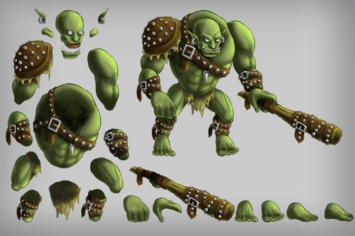 2D Game Troll Free Character Sprites