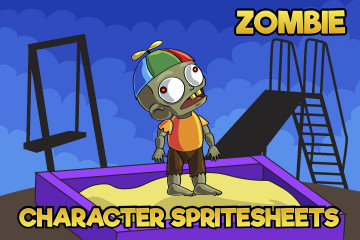 2D Game Zombie Kids Character Sprite 8