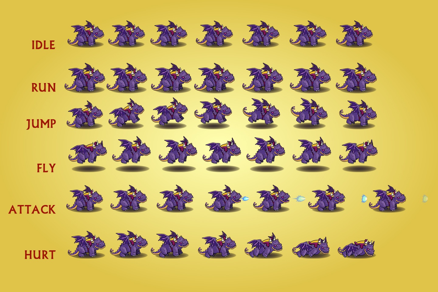 2D Fantasy Dragons Character Sprite CraftPix