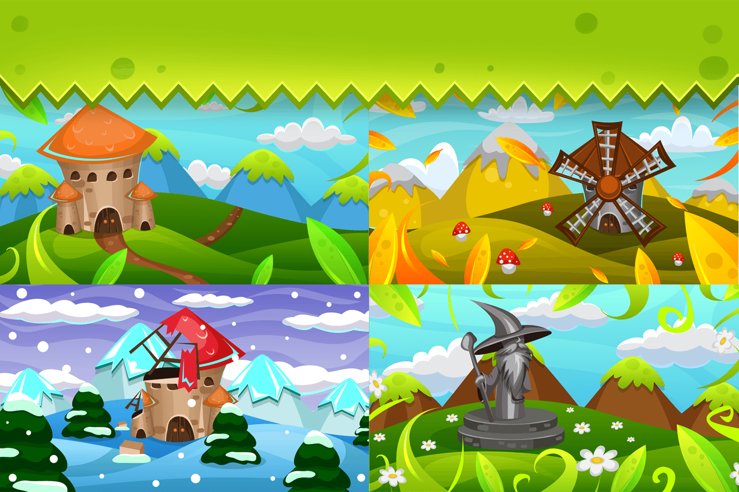 Free Fantasy Cartoon Game Backgrounds 