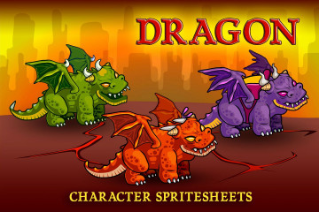 2D Fantasy Dragons Character Sprite