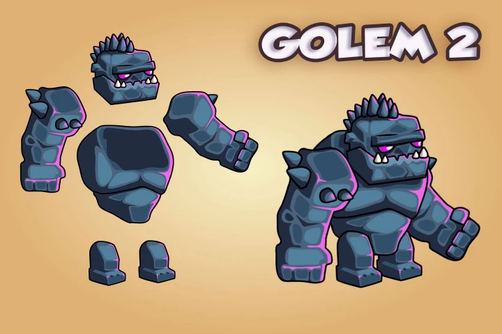 2D Fantasy Golems Character Sprite