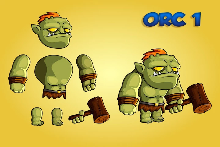 2D Fantasy Orcs Free Character Sprite