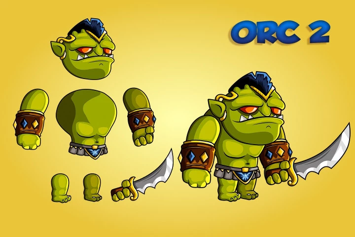 2D Fantasy Orcs Free Character Sprite