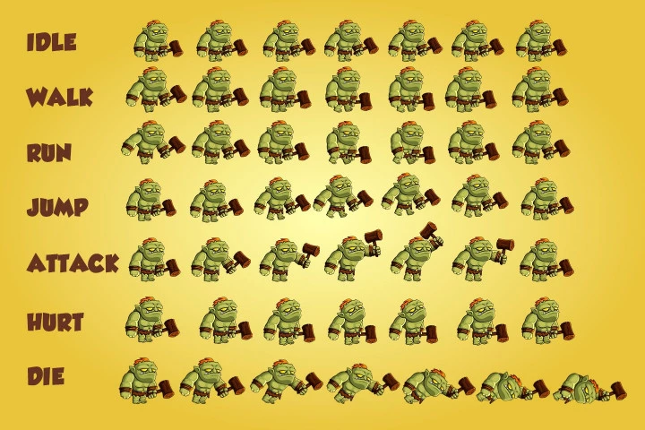 2D Fantasy Orcs Free Character Sprite