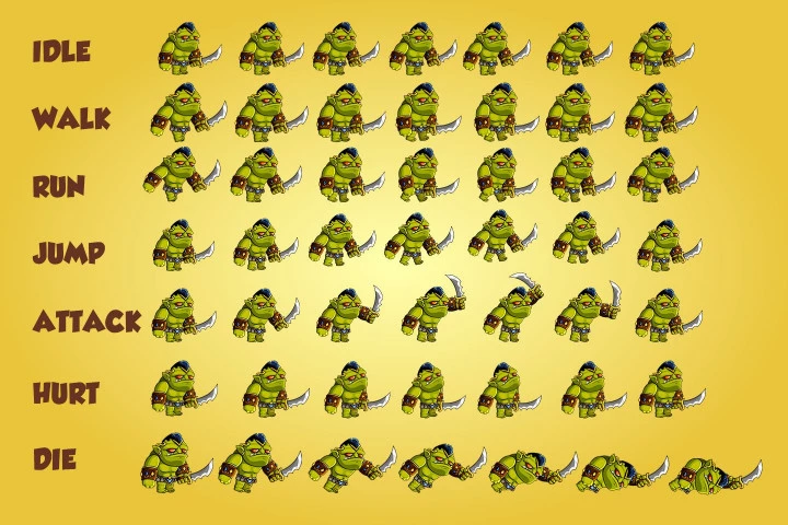 2D Fantasy Orcs Free Character Sprite