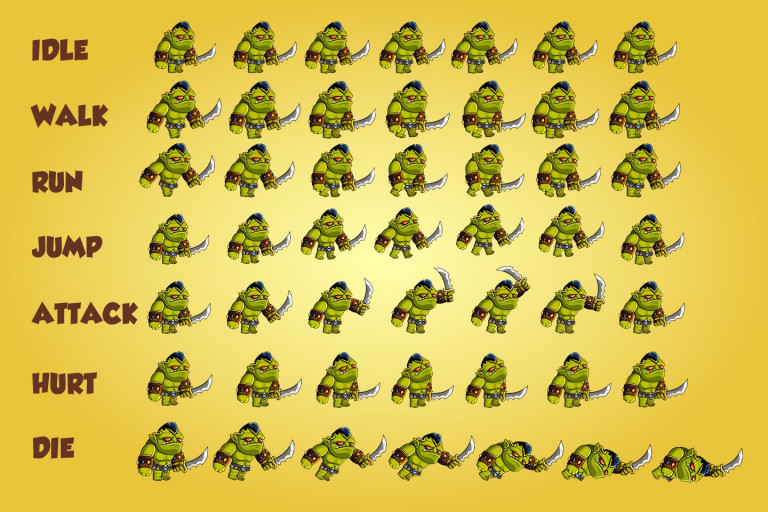 2D Fantasy Orcs Free Character Sprite CraftPix