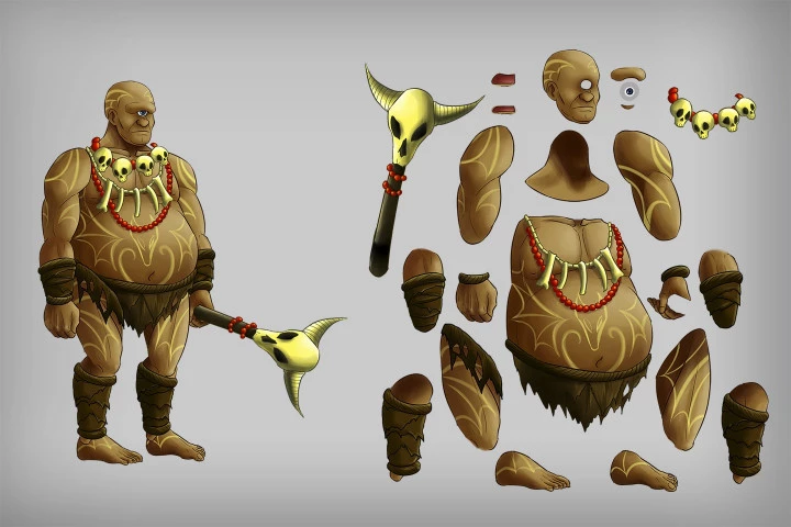 2D Game Cyclops Character Sprites