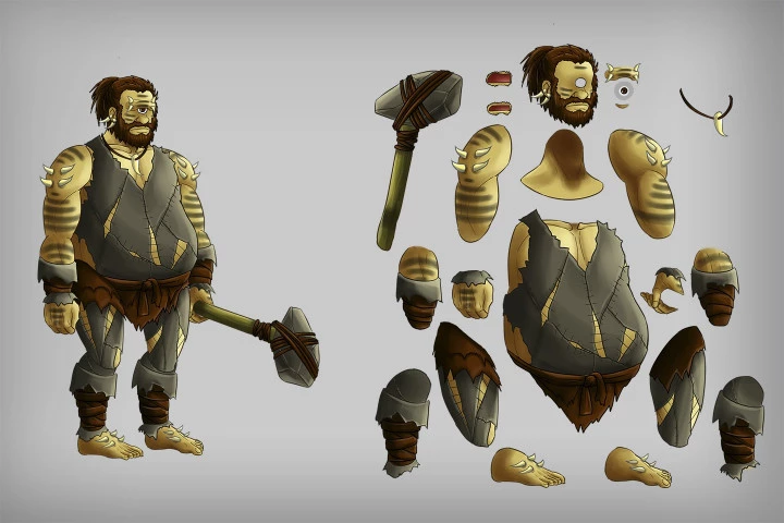 2D Game Cyclops Character Sprites